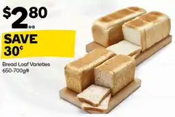 Woolworths Bread loaf varieties offer