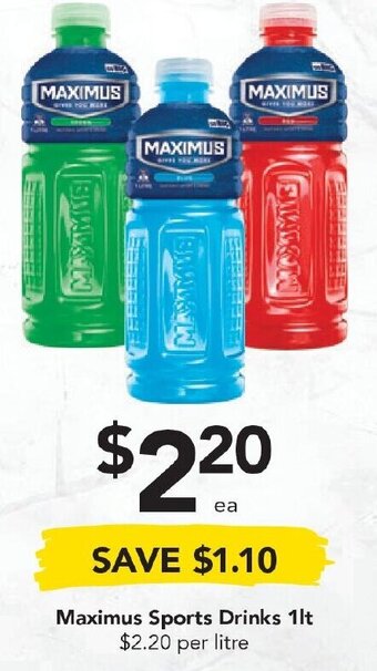 Drakes Maximus Sports Drinks 1lt offer