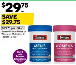 Woolworths Swisse ultivite men's or women's multivitamin offer