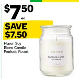Woolworths Haven soy blend candle poolside resort offer
