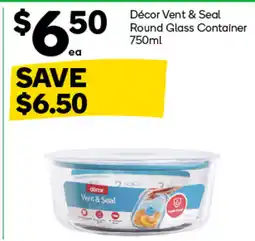 Woolworths Décor vent & seal round glass container offer