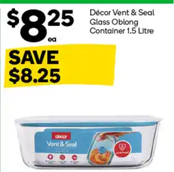 Woolworths Décor vent & seal glass oblong container offer