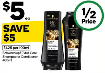 Woolworths Schwarzkopf extra care shampoo or conditioner offer