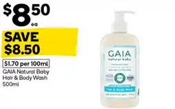 Woolworths Gaia natural baby hair & body wash offer