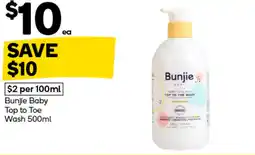 Woolworths Bunjie baby top to toe wash offer
