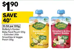 Woolworths Rafferty's garden baby food pouch - excludes little offer