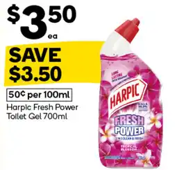 Woolworths Harpic fresh power toilet gel offer