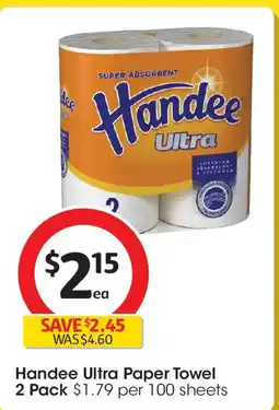 Coles Handee ultra paper towel offer