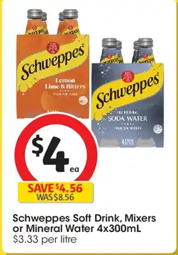 Coles Schweppes soft drink, mixers or mineral water offer