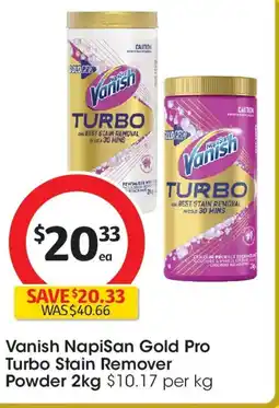 Coles Vanish napisan gold pro turbo stain remover powder offer