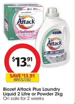 Coles Biozet attack plus laundry liquid or powder offer