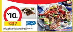 Coles Luxury msc certified thawed raw lobster tail offer