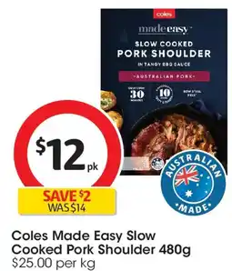 Coles Coles made easy slow cooked pork shoulder offer