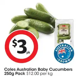 Coles Coles australian baby cucumbers offer