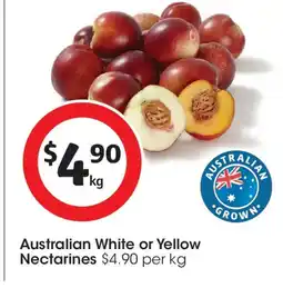 Coles Australian white or yellow nectarines offer
