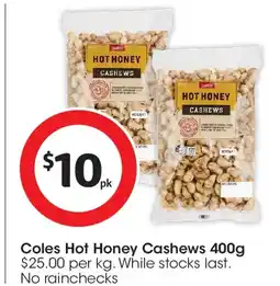 Coles Coles hot honey cashews offer