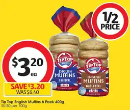 Coles Tip top english muffins offer