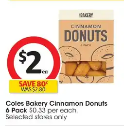 Coles Coles bakery cinnamon donuts offer