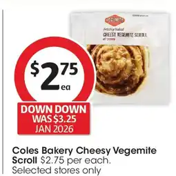 Coles Coles bakery cheesy vegemite scroll offer