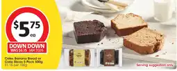 Coles Coles banana bread or cake slices offer
