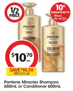 Coles Pantene miracles shampoo or conditioner offer