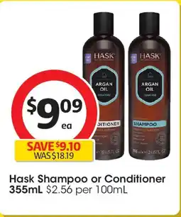 Coles Hask shampoo or conditioner offer