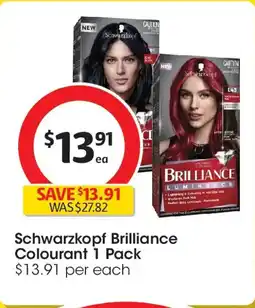 Coles Schwarzkopf brilliance colourant offer