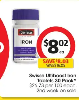 Coles Swisse ultiboost iron tablets offer