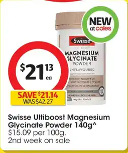 Coles Swisse ultiboost magnesium glycinate powder offer