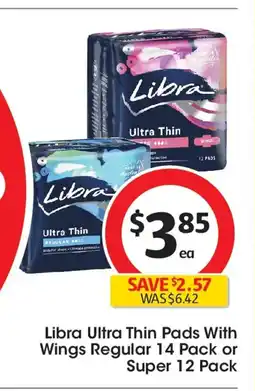 Coles Libra ultra thin pads offer