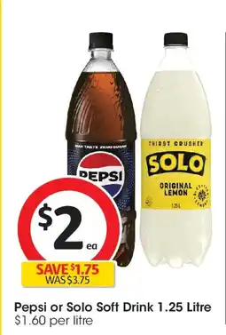 Coles Pepsi or solo soft drink offer