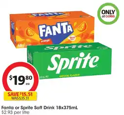 Coles Fanta or sprite soft drink offer