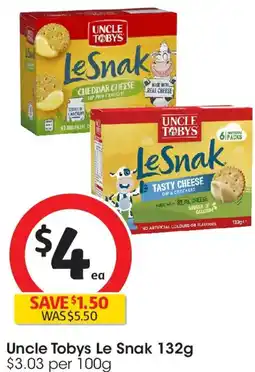 Coles Uncle tobys le snak offer