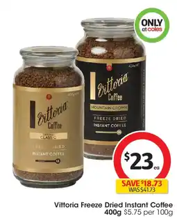 Coles Vittoria freeze dried instant coffee offer
