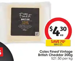Coles Coles finest vintage british cheddar offer