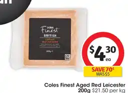 Coles Coles finest aged red leicester offer