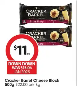 Coles Cracker barrel cheese block offer