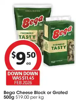Coles Bega cheese block or grated offer