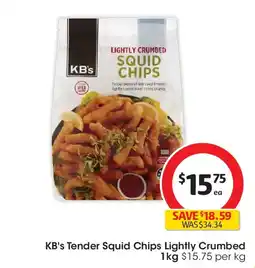 Coles Kb's tender squid chips lightly crumbed offer