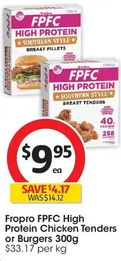 Coles Fropro fpfc high protein chicken tenders or burgers offer
