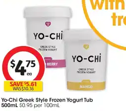 Coles Yo-chi greek style frozen yogurt tub offer