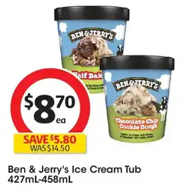 Coles Ben & jerry's ice cream tub offer
