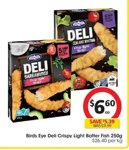 Coles Birds eye deli crispy light batter fish offer