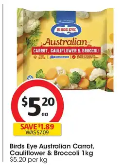 Coles Birds eye australian carrot, cauliflower & broccoli offer