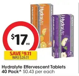 Coles Hydralyte effervescent tablets offer