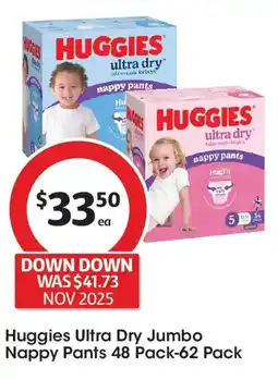 Coles Huggies ultra dry jumbo nappy pants offer