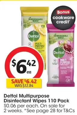 Coles Dettol multipurpose disinfectant wipes offer