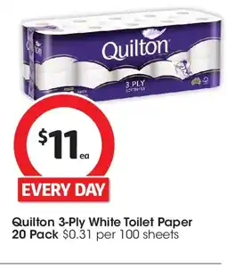 Coles Quilton 3-ply white toilet paper offer
