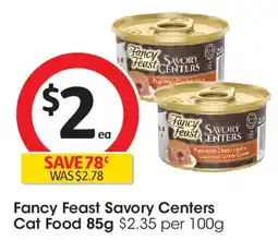 Coles Fancy feast savory centers cat food offer