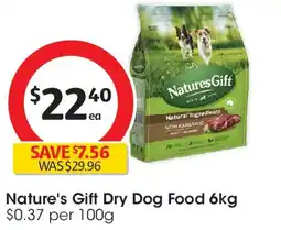 Coles Nature's gift dry dog food offer